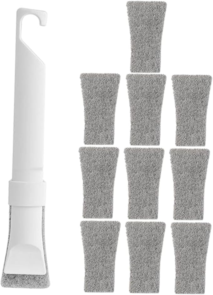 PRETYZOOM 1Set Multifunctional Corner Cleaning Brush with Replaceable Head for Tight Spaces Kitchen Bathroom Grout Sinks Windows and Sliding Door Tracks