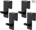 ARTOYS Over The Door Hooks (4 Pack) - Heavy Duty 20mm Wide Hangers for Thick Doors, Holds 50Lbs - EVA Foam Padded No-Scratch Hooks for Cabinets & Closets, Black