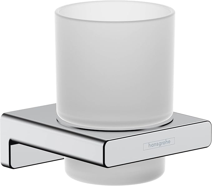 hansgrohe AddStoris Toothbrush Tumbler in Chrome 4-inch Accessories in Chrome, 41749000