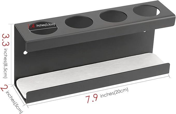 Wall Mounted Electric Toothbrush Holder, 4 Slots Stand with Diatomite Dish, Storage Rack Compatible with AquaSonic Black Series, Kingheroes Sonic, Oral-B (Grey)