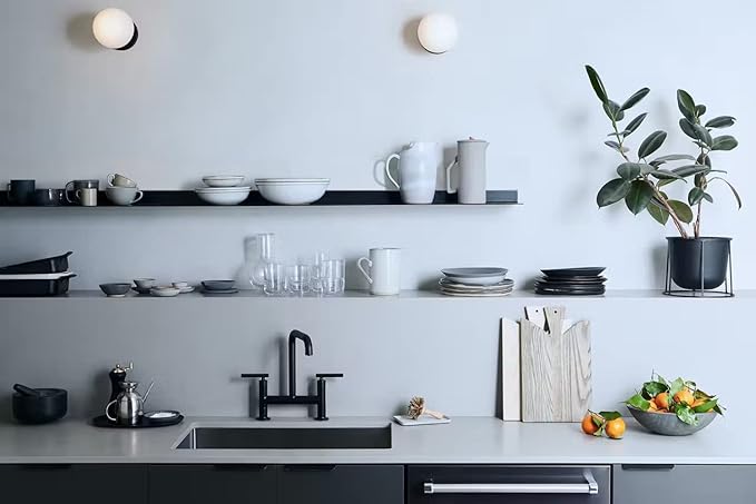 Mitus Floating Shelf Wall Mounted (11 inch x 36 inch) Heavy Duty Industrial Modern Steel, White