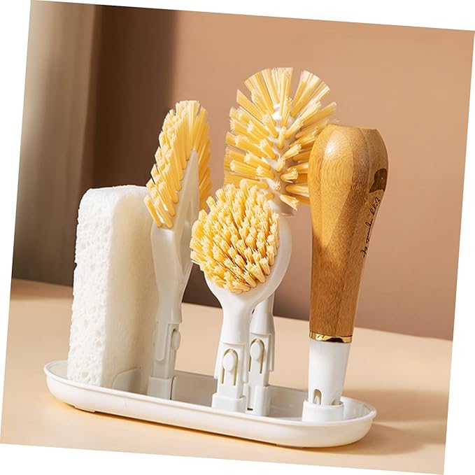 OUNONA 1Set Multifunctional Dish Scrubbing Brush with Ergonomic Handle Kitchen Cleaning Tool for Cookware Dishes and Hard to Reach Spaces Lightweight and Easy to Use Great