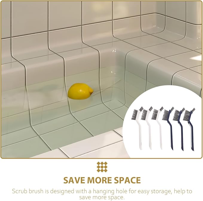 TOYANDONA 6pcs Floor Cleaning Brush Set with Stiff Bristles Small Scrub Brushes for Grooves and Bathroom for Shower Sink and Tile Floor Cleaning