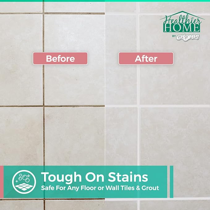 CHOMP! Grout Cleaner Bundle, Includes Grout Brush, Refreshes Grout and Removes Stains on Tile Floors and Bathroom Walls & Kitchens (3 Pack Set)