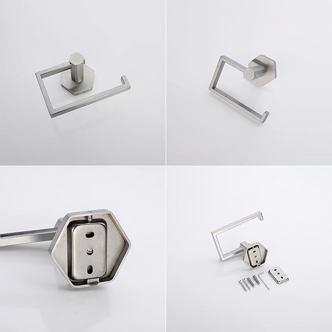 GERZWY SUS 304 Stainless Steel Toilet Paper Holder Bathroom Paper Towel Dispenser Tissue Roll Hanger Wall Mounted, Brushed Finish