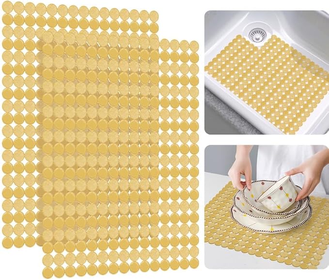 Bligli 2-Pack Kitchen Sink Mat: PVC Eco-Friendly Adjustable Sink Protector | Sink liner Pad | Dish Drying Mats, Easy to Clean & DIY Cut | 15.7 x 11.8 inch (Brown)