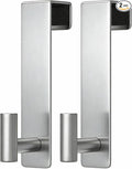 PMMASTO 2-Pack Over The Door Hooks - Rustproof Stainless Steel Door Hangers for 1-3/4 Inch Doors, Non-Marking and Tool-Free Easy Install (Silver, T Shape-Fits 1-3/4" Thick Door)