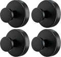 4 Pack Suction Cup Hooks, Removable Stainless Steel Drill-Free Heavy Duty Strong Suction, Reusable Waterproof Hooks for Bathroom Kitchen Mirror Tile Glass, Wall Hooks for Hanging Towels Keys(Black)