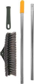 BESPORTBLE Floor Brush with Long Handle and V-Shaped Double-Sided Scrub Brush for Bathroom Tile Grout Cleaning, Non-Scratch Floor Scrubber for Shower Corners and Wall Cleaning Random Color