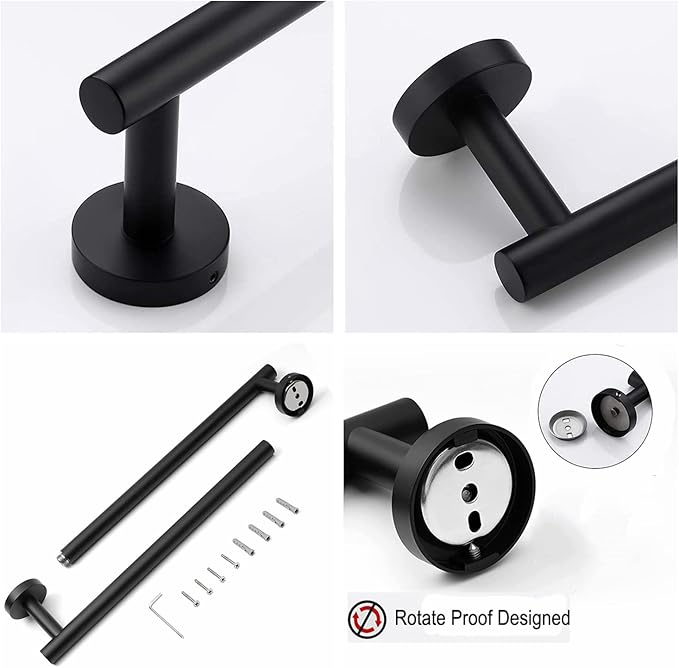 28 Inch Towel Bar for Bathroom 9/12/16/24/28/33 Inch Kitchen Hand Towel Holder Matted Black SUS304 Stainless Steel RUSTPROOF Wall Mount Towel Rod (1, Matted Black, 28 Inch)