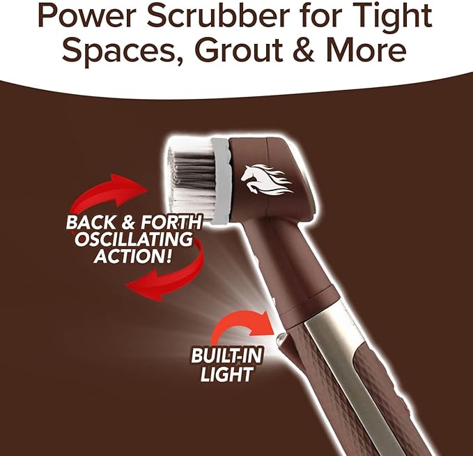 Horsepower Pocket Pony 5 Piece Refill Brush Head Set, AS SEEN ON TV, Includes Grout Brush, Soft Bristle Brush, X-Large Head, Large Head, Hook & Loop Head, 4 Polishing Pads & 4 Scouring Pads