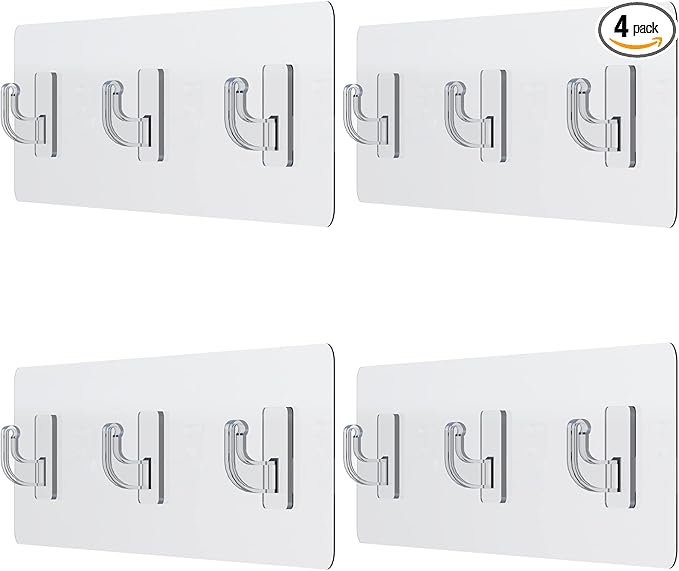 Shower Caddy Adhesive Replacement Stickers for Organizer and Shelf, Bathroom Strips 4 Pack