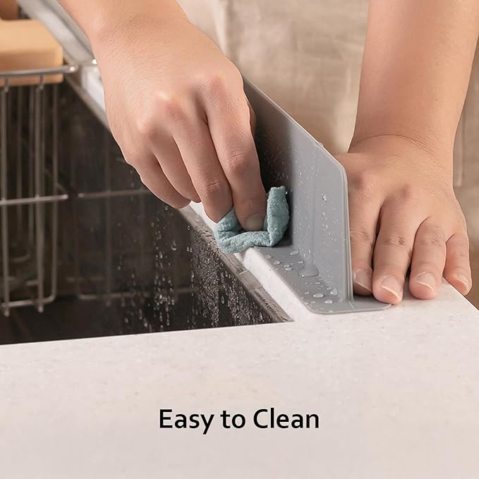 carrotez Silicone Kitchen Sink Splash Guard for Faucet — Silicone Water Splash Guard Mat, Dishwasher Safe, Gray(20.5" x 1.8" x 2.75")
