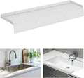 Sink Edge Protector with Suction Cup, 24" x 4", Silicone Sink Splash Guard for Kitchen & Bathroom, Protect Countertop from Scratches, Stains, for Stainless Steel Granite Quartz