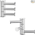 APLusee Swivel Towel Hooks Polished Chrome, 304 Stainless Steel 3 Arms Foldable Bathroom Robe Towel Hook, Shower Coat Hook, Wall Kitchen Holder, 2 Pack