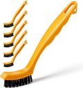 6 Pack Grout Brush Crevice Brush Nylon Detail Cleaning Stiff Bristle Brushes Tile and Grout Scrub Brushes for Kitchen, Bathroom, Tile Floors, Gaps, Crevices, and Window Tracks