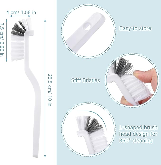 3 Pcs Dish Brush Right Angle Kitchen Scrub Bottle Bathroom Brush Sink Household Pot Pan Edge Corners Tile Lines Cleaning with Stiff Bristles