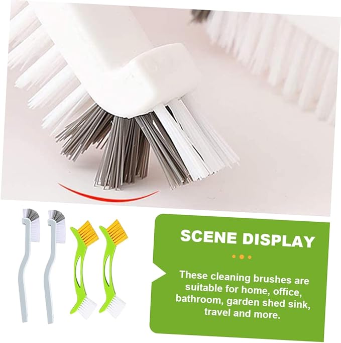 Beaupretty 4pcs Grout Cleaning Brush Double Corner Brush for Tile Lines Bottles Sinks and Hard Reach Areas Versatile Scrubbing Tools for Use