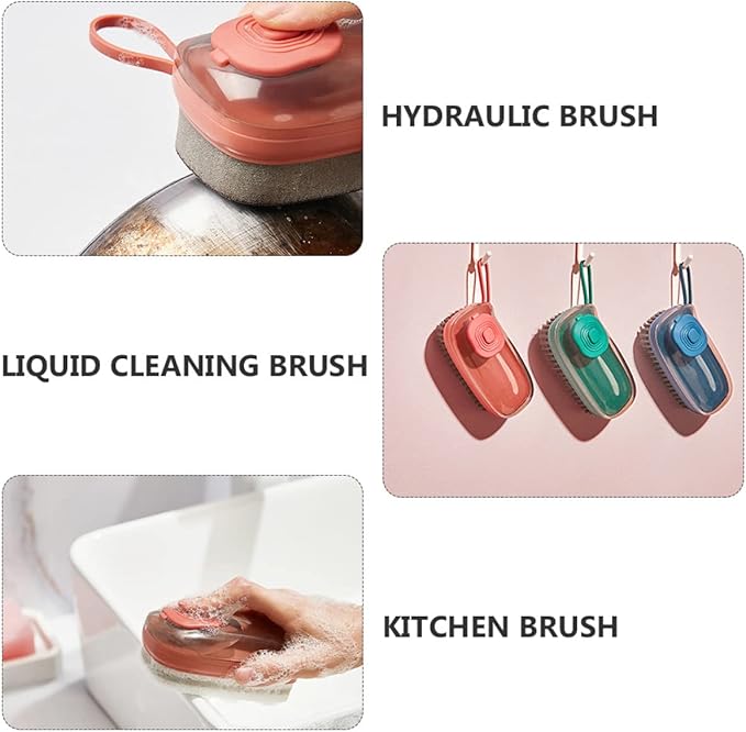 Hydraulic Brush Wok Brush Dish Handle Head Bristles Pot Grout Cleaning Set