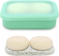 OLAMAR Solid Shampoo Bar Holder,Silicone Travel Soap Case,Enhanced Leak Proof Soap Container with Drainage Layer Soap Holder, Suitable for Bathroom,Camping and Gym (Green, Large)