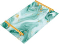 Watercolor Teal Marble Acrylic Serving Tray with Handles Bathroom Counter Trays Marbling Stone Decorative for Coffee Kitchen Desk Organizer Makeup Storage Tray