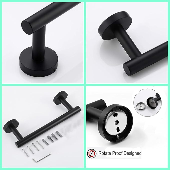 9 Inch Towel Bar 2 Pack for Bathroom 9/12/16/24/28/33 Inch Kitchen Hand Towel Holder Matted Black Stainless Steel 304 RUSTPROOF Wall Mount Towel Rod 2 of Pack (2, Matted Black, 9 Inch)