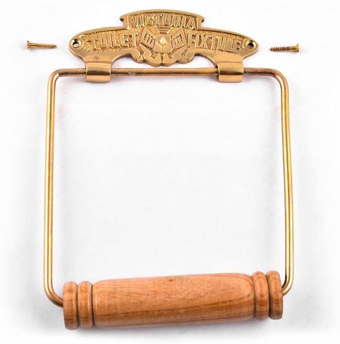 Renovators Supply Toilet Paper Holder - Antique Wall Mount Toilet Paper Holder - Sanitary Paper Holder - Vintage Bathroom Decor - Colonial Tissue Holder - Polished Brass, Victorian, Pack of 1