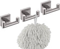KOKOSIRI Robe Hook Bathroom Double Towel Coat Hooks for Bath Kitchen Wall Mounted, 3 Pack Brushed Nickel Stainless Steel B1015BR-P3