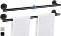 24 Inch Towel Bar 2 Pack for Bathroom 9/12/16/24/28/33 Inch Kitchen Hand Towel Holder Matted Black Stainless Steel 304 RUSTPROOF Wall Mount Towel Rod 2 of Pack (2, Matted Black, 24 Inch)