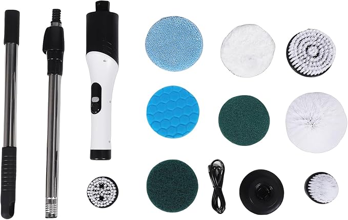 Electric Cleaning Brush Kit Multifunctional Cordless Scrubber Digital Display for Kitchen Bathroom