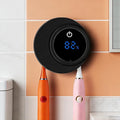 Toothbrush Sterilizer & Holder, Shmian Wall-Mounted Toothbrush Cleaner and Dryer for Bathroom and Travel, with LED Screen, Fits for Any Type Toothbrushes (Black)