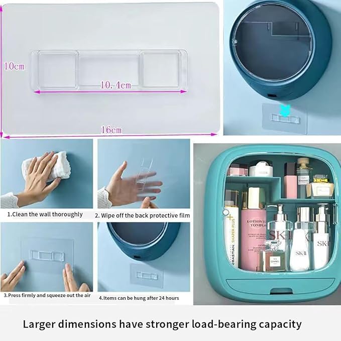 2 PCS Rectangular Shower Caddy Adhesive Replacement for Kitchen Bathroom Transparent Self-Adhesive Hooks Stickers for No Drilling Storage Shelf, Wall Mounted Corner Shelves，Set 4