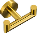 ALEASHA Shower Towel Hook Brushed Gold, Stainless Steel Towel Hanger, Heavy Duty Double Towel Hook, Towel Holder for Bathroom, Wall Mount Robe Hook