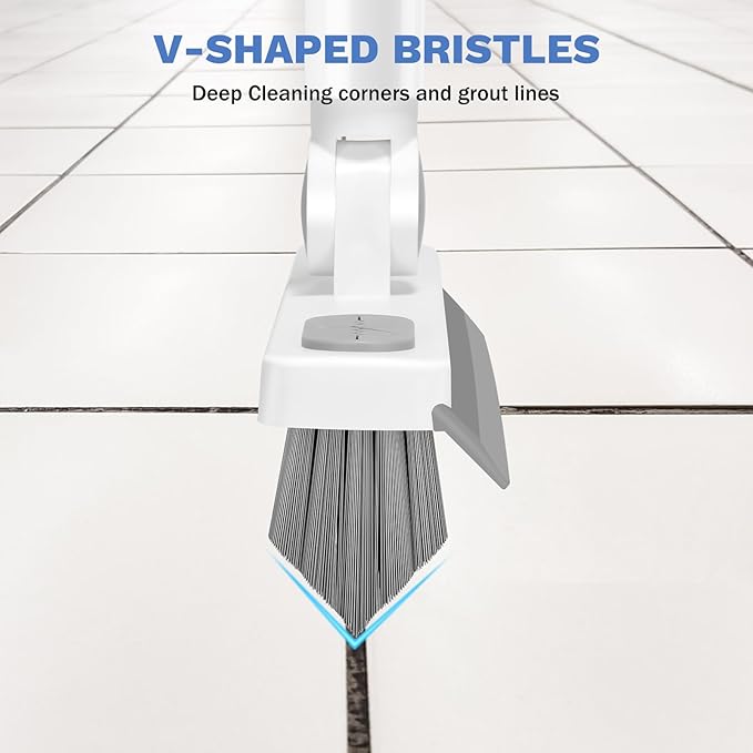 SetSail V-Shaped Scrub Brush and Floor Scrub Brush, V-Shaped Grout Cleaner Brush Swivel Grout Brush Stiff Bristle Grout Scrubber for Bathroom
