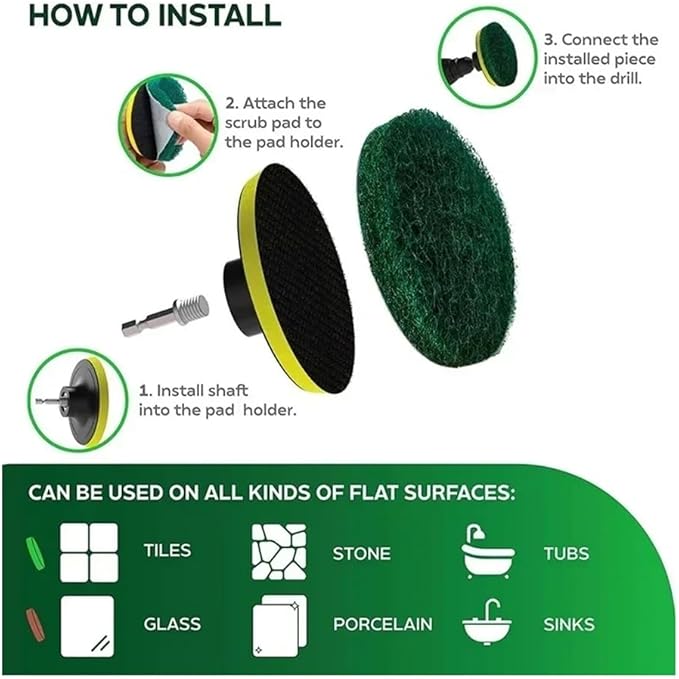 Cleaning Brush Kit Electric Cleaning Brush Tool for Car Tile Bathroom Brush Bathroom Kitchen Plastic Scrubber Brushes