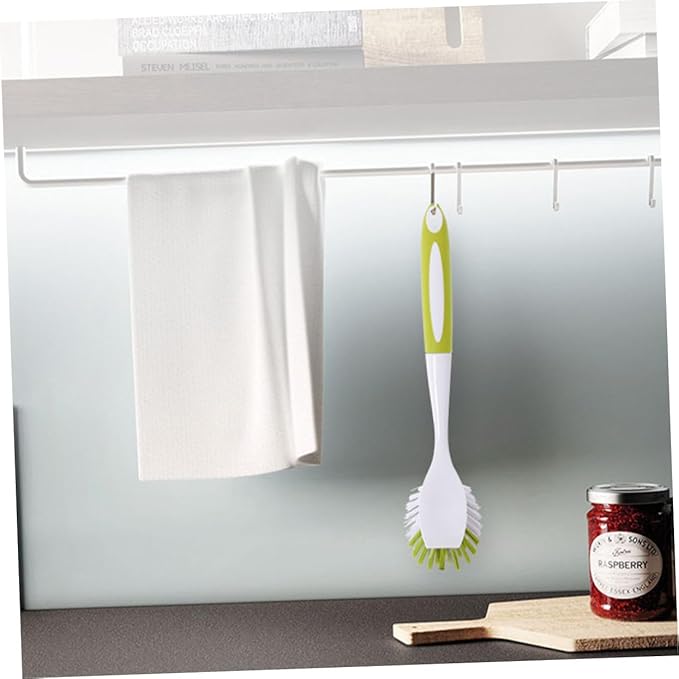 Beaupretty 3pcs Handle Dish Brush Multi-Function Pot Cleaner for Kitchen Green for Scrubbing Dishes Pans and Pots Convenient Hanging Design for Easy Storage