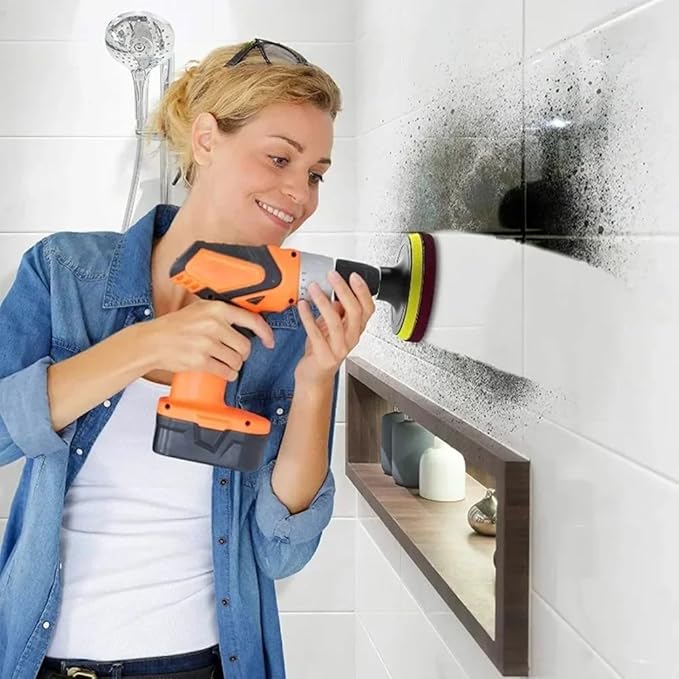 Cleaning Brush Kit Electric Cleaning Brush Tool for Car Tile Bathroom Brush Bathroom Kitchen Plastic Scrubber Brushes
