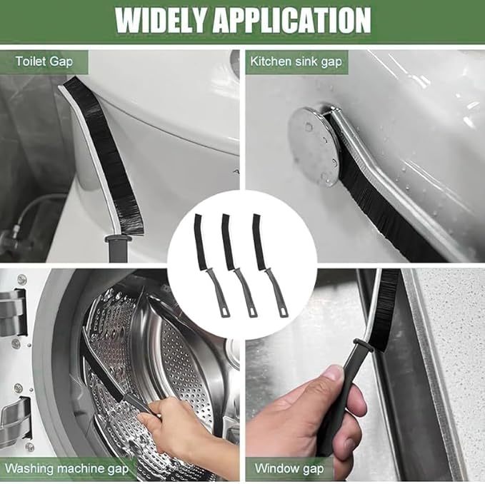 COLLECTALE Hard-Bristled Crevice Cleaning Brush, Stiff Bristle Cleaning Brush Set for Tough Grime – Multi-Surface Scrubber for Bathroom, Kitchen, Tile Grout and Hard-to-Reach Crevices (7PCS)