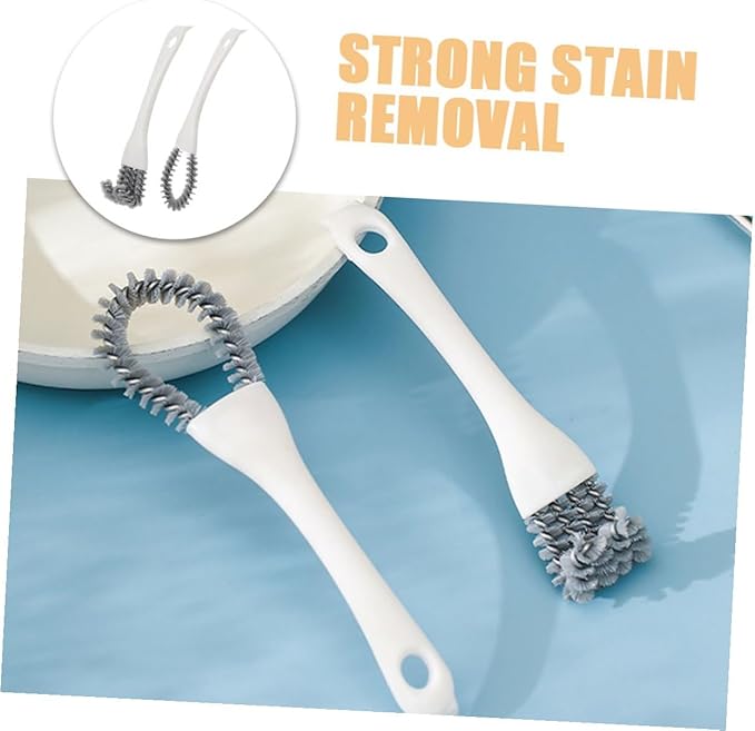2pcs Multifunctional Kitchen Cleaning Brushes Set, Heavy Duty Grout Cleaner Brush and U-Shaped Crevice Scrubber, Soft Bristle Tool for Stove, BBQ Grill, and Hard-to-Reach Corners