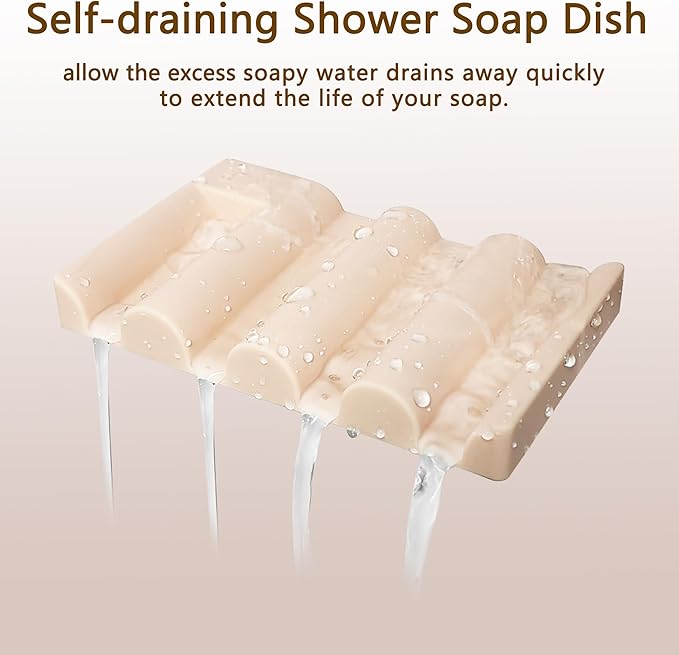 Soap Dish for Shower, Bathroom & Kitchen – Non-Slip, Self-Draining Design to Keep Soap Dry, Extend Soap Life – Easy to Clean, Compact & Durable (Pink, 1 pcs)