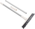 CLISPEED Rotating Long Handle Scrub Brush with Stiff Bristles for Floor Gap and Tile Crevice Cleaning, Bathroom and Shower Scrubber Tool, Beige