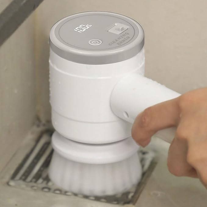 Electric Brush MultiSurface Scrubbers Brush for Kitchen Bathroom with 3 Efficient Brush Head