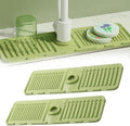 Drowning Pads for Kitchen Faucet,Upgrade Kitchen Sink Splash Guard Silicone Draining Mat for Kitchen Sink Splash Guard,Fast Drying Stone Sink Tray Sink Protectors Sink Faucet Mat (Green,2PC)