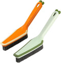 Hard Bristle Detachable Cleaning Brush, 4 in 1Household Cleaning Brush, Crevice Cleaning Brush, Multifunctional Gap Cleaning Scrub Brush Cleaning Tools for Kitchen, Bathroom, Window (2, Green&Orange)