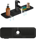 17.7*5.5 Inch Large Non-Slip Base,Multi-Surface Protector for Kitchen,Bathroom,Laundry,RV,Easy Clean Water Deflector Accessory(black)