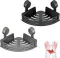 Suction Cup Corner Shower Shelf,No-Drill Bathroom Corner Shelf,Aluminum Wall Mounted Storage Rack Bathtub Shelf,For Bathroom Kitchen