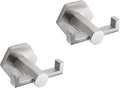 GERZWY Bathroom Double Towel Hook Wall Mounted Brushed Stainless Steel Coat/Robe Clothes Hook for Bath Kitchen Modern Hotel 2 Pack