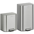 mVm 13 Gal Kitchen Trash Can Set, 8+5.3 Gallon Tall Trash Can with Lid, Smooth Edge Garbage Bin for Home Office (Tin)