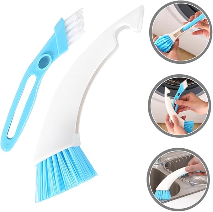 Multi-Functional Small Cleaning Brush with Sturdy Bristles for Washing Machine Bathroom Floor and Grout Crevice Cleaning Compact Design for Easy Grip and Reusable Random Color