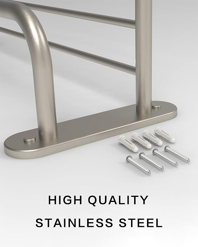 18 Inch Bathroom Towel Rack Towel Bar Towel Shelf Brushed Nickel Stainless Steel and Zinc Alloy Wall Mount 1pc for House Lavatory and Hotel